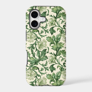 Ornate dark green acanthus leaves pattern