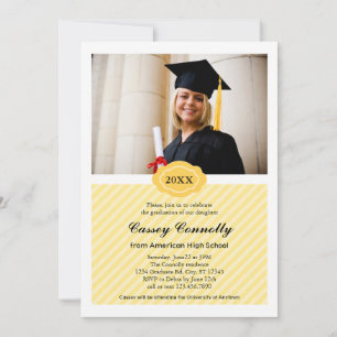 Ornate Date Modern Photo Graduation Invitation