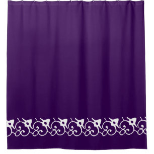 Ornate Decor Solid Deep Royal Purple Bathroom Home Shower Curtain