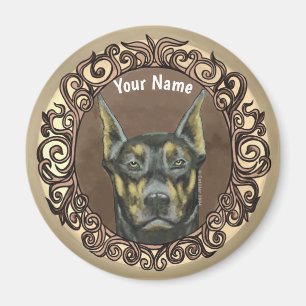 Ornate Doberman Magnet
