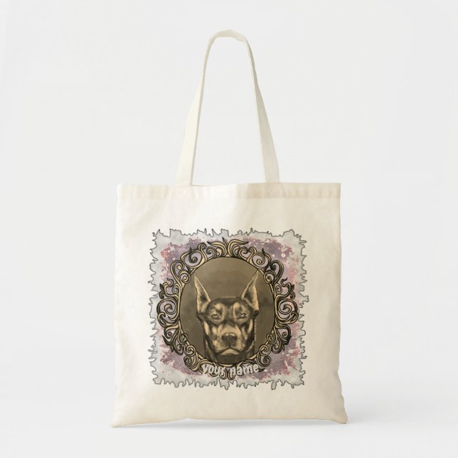 Ornate Doberman Tote Bag (Front)
