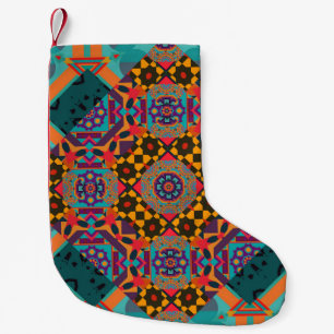 Ornate Eastern: Luxury Green Decor. Small Christmas Stocking