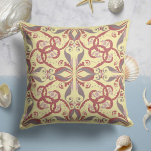Ornate Elegance in Buttercream Yellow Cushion