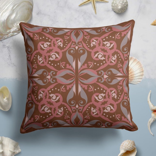 Ornate Elegance in Chestnut Brown Cushion (Creator Uploaded)