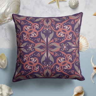 Ornate Elegance in Plum Cushion