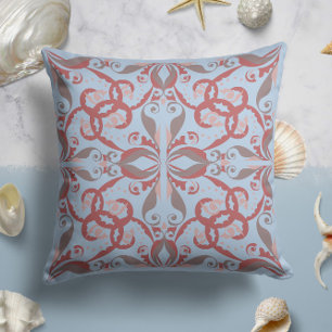 Ornate Elegance in Powder Blue Cushion
