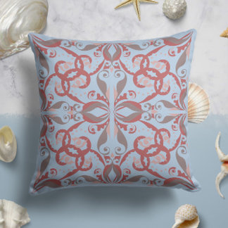 Ornate Elegance in Powder Blue Cushion