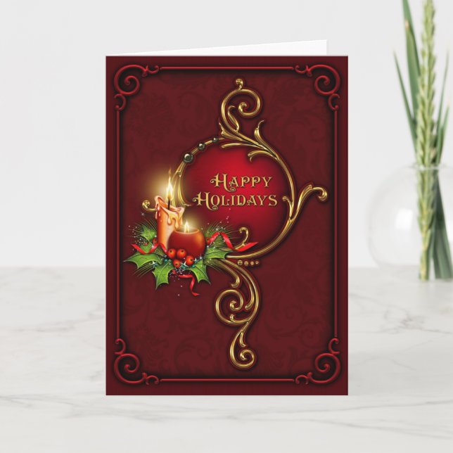 Ornate Elegant Personalised Christmas Card (Front)