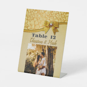 Ornate Elegant Retro Abstract Flowers and Leaves   Pedestal Sign