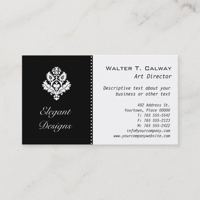 Ornate Element (black) Business Card (Front)