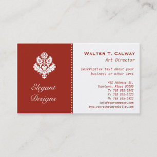 Ornate Element (red) Business Card