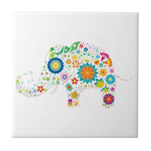 Ornate Elephant Tile (Front)