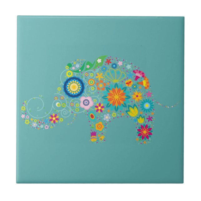 Ornate Elephant Tile (Front)