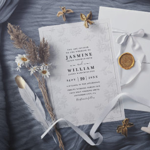 Ornate Embossed Vintage Elegant Modern Wedding Invitation