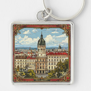 Ornate European Architecture Key Ring