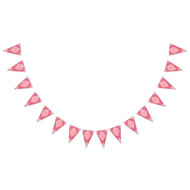Ornate fabric design featuring a gradient from pin bunting  (All)