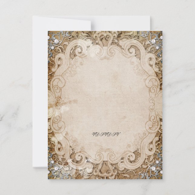 Ornate Fairytale Storybook Bridal Shower InvitE (Back)