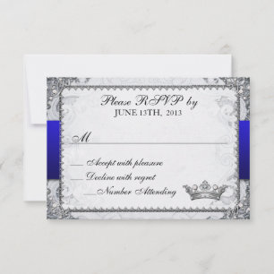 Ornate Fairytale Storybook Wedding RSVP Grey Card