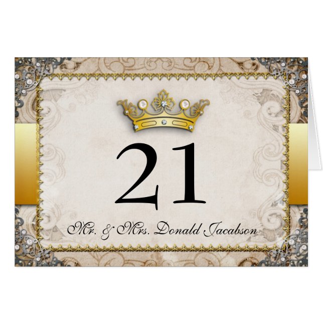 Ornate Fairytale Wedding Table Number Card (Front Horizontal)
