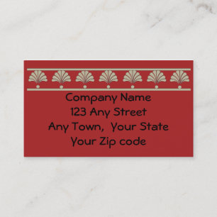 ornate fans on red deco style business card