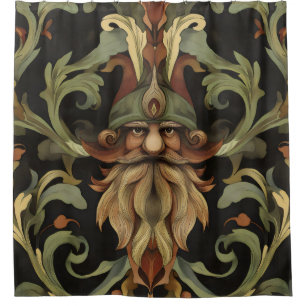 Ornate Fantasy Gnome Shower Curtain