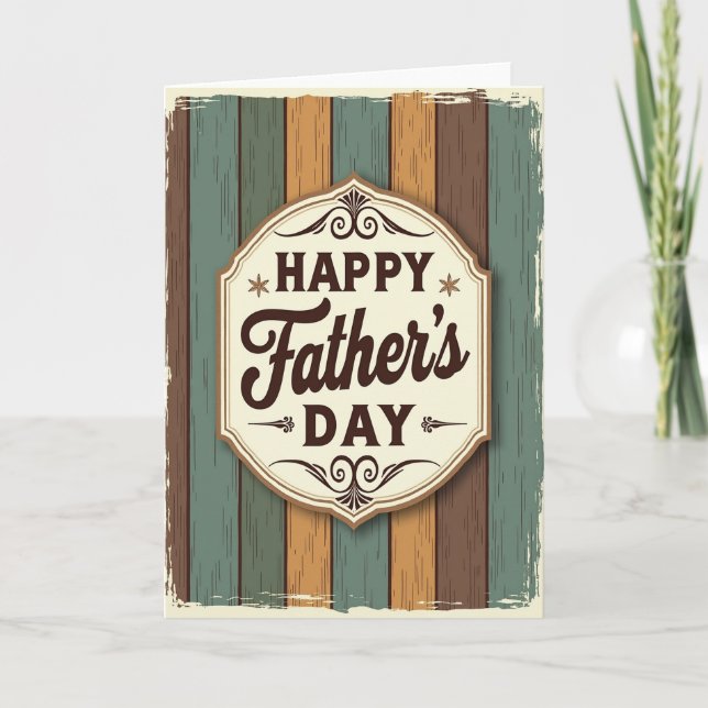 Ornate Fathers Day Plaque Card (Front)