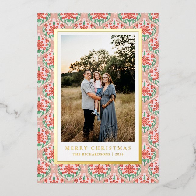 Ornate Festive Border Photo Card (Front)