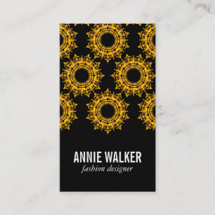 Ornate Flakes   Golden / Black Business Card