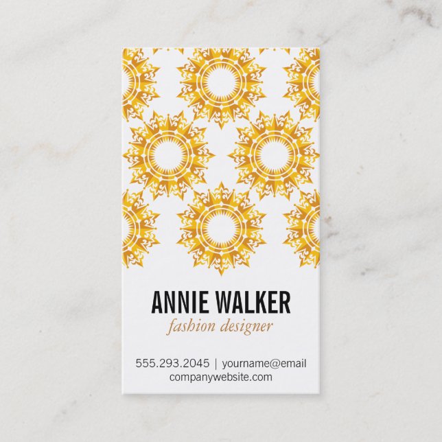 Ornate Flakes | Golden Business Card (Front)