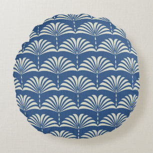 Ornate Floral: Abstract Art Deco. Round Cushion
