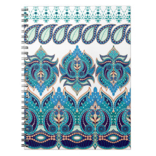 Ornate Floral Borders: Vintage Paisley Design Notebook
