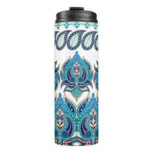 Ornate Floral Borders: Vintage Paisley Design Thermal Tumbler