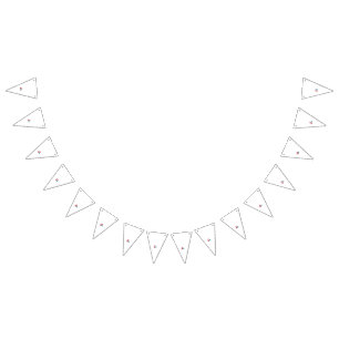 Ornate floral design with red and teal flowers. bunting