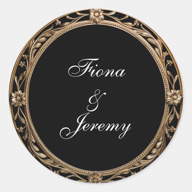 Ornate Floral Frame Personalised Wedding Seals (Front)