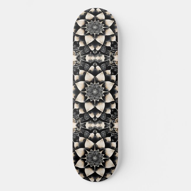 Ornate Floral Mandala Design Skateboard (Front)