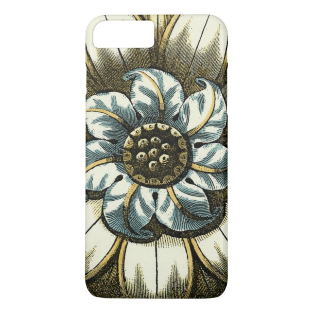 Ornate Floral Medallion on Light Blue Background Case-Mate iPhone Case (Back)