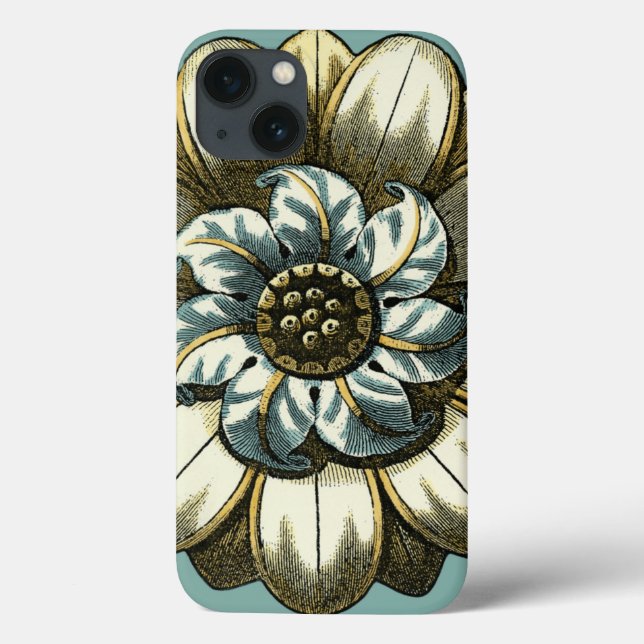 Ornate Floral Medallion on Light Blue Background Case-Mate iPhone Case (Back)