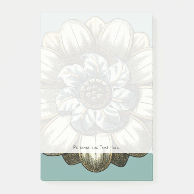 Ornate Floral Medallion on Light Blue Background Post-it Notes (Front)