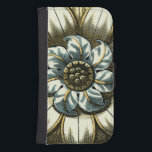 Ornate Floral Medallion on Light Blue Background Samsung S4 Wallet Case<br><div class="desc">A light blue background serves as the accent to this ornate floral medallion painting by Vision Studio. Layers of leaves multiply the beauty of the flower,  giving it a very life-like quality. Purchase it today and let it bloom in your home!</div>