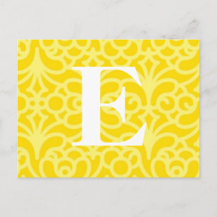 Ornate Floral Monogram - Letter E Postcard