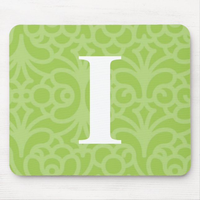 Ornate Floral Monogram - Letter I Mouse Mat (Front)