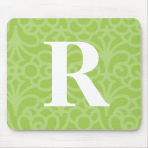 Ornate Floral Monogram - Letter R Mouse Mat