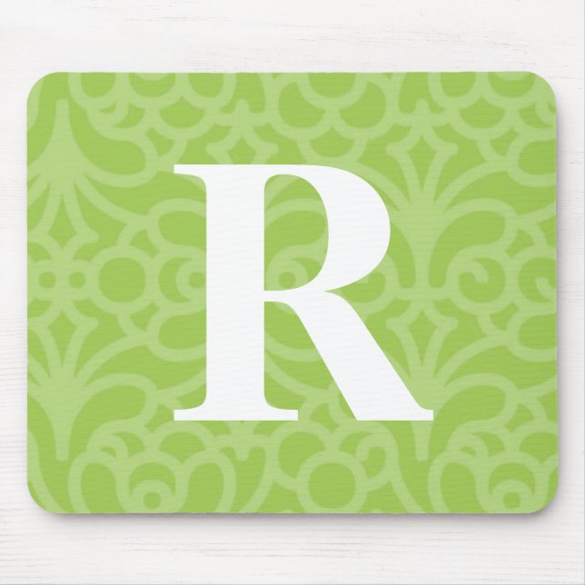 Ornate Floral Monogram - Letter R Mouse Mat (Front)