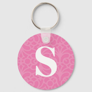 Ornate Floral Monogram - Letter S Key Ring