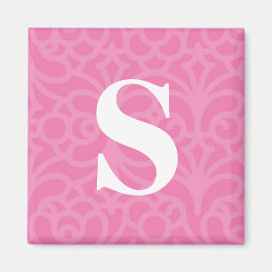 Ornate Floral Monogram - Letter S Magnet