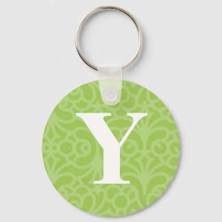 Ornate Floral Monogram - Letter Y Key Ring