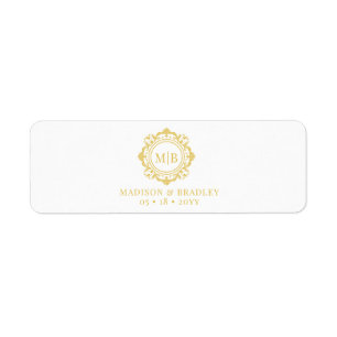 Ornate Floral Monogram Wedding Cigar Band Label