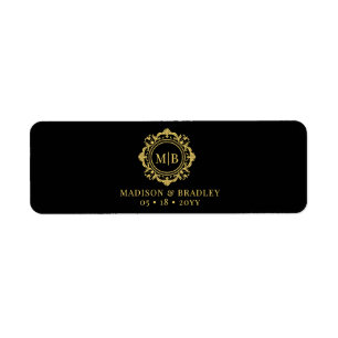 Ornate Floral Monogram Wedding Cigar Band Label