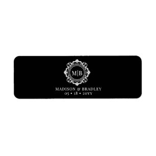 Ornate Floral Monogram Wedding Cigar Band Label