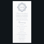 Ornate Floral Monogram Wedding Elegant Silver Programme<br><div class="desc">Ornate Floral Monogram Wedding Custom Elegant Silver White Wedding Program features your personalised monogram initials in elegant script typography surrounded by an ornamental floral frame adding style and elegance to your wedding ceremony. Perfect for but not limited to formal, evening, traditional, classic weddings, celebrations, anniversaries, birthdays and more. Created by...</div>